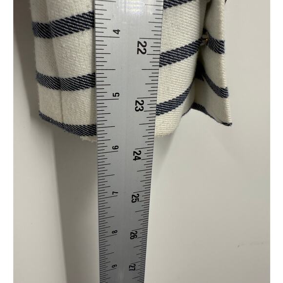 Zara Blazer Womens Nautical Single‎ Breast Stripped Blue White Size Small - Picture 11 of 11